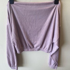 Forever 21 Ribbed Off-the-Shoulder Lilac Top